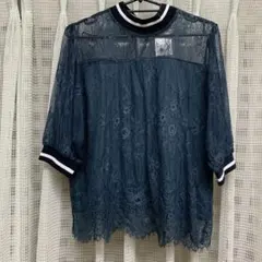 earth グリーン レースシャツ Fサイズ