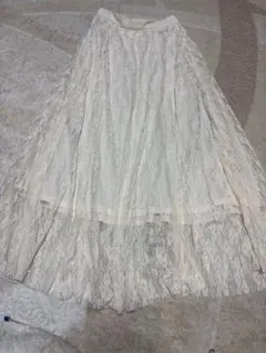 GU プリーツレース フレアスカート M