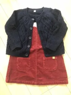 ZARA ジャンバースカート&無印カーディガン