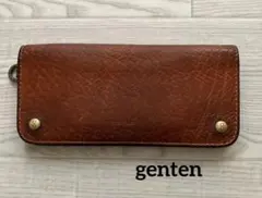 ☆genten ／ブラウン／ レザー 長財布／男女兼用 ゲンテン genten ブラウン レザー がま口財布 長財布 レディース