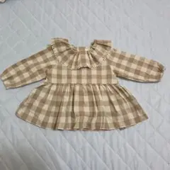 PAIR MANON チェック柄フリルシャツ 80