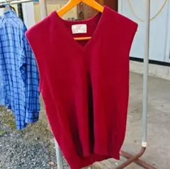 LORD JEFF burgundy wool vest M