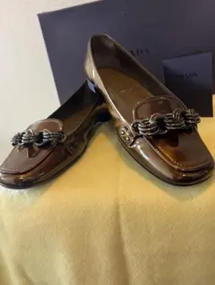 PRADA ブラウン ローファー 本体 プラダ　23cm