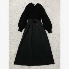 LOWRYS FARM ドッキングワンピース　ブラック