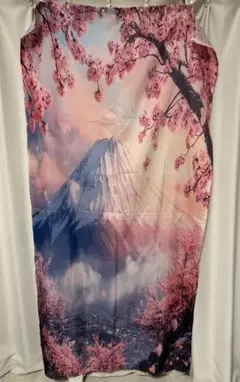 バスカーテン　シャワーカーテン　富士山　桜