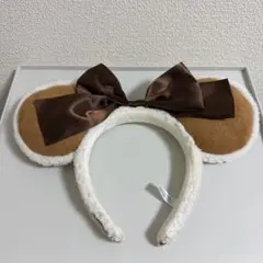 ミニーマウス 耳カチューシャ ブラウンリボン