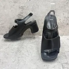 Re:getA バックストラップサンダル 黒 M 厚底 コンフォートのサムネイル