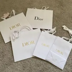 Dior ショッピングバッグセット ホワイト　リボン付き