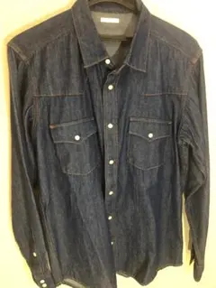 GUデニムシャツ　メンズLサイズ　古着良品