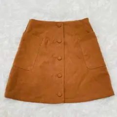 ダズリン　ブラウン スエード風 ボタン付き　ミニスカート　【M】
