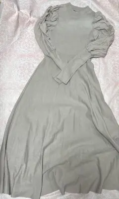 ★美品★MERCURY DUO 異素材ドッキングフレアニットワンピース