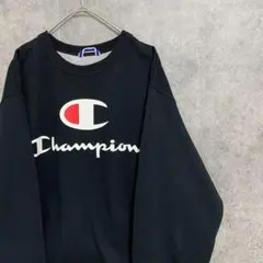 チャンピオン　トレーナー　スウェット　プリント　メンズS 黒　古着