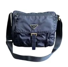 PRADA テスート スクエア ナイロン レザー ショルダーバッグ