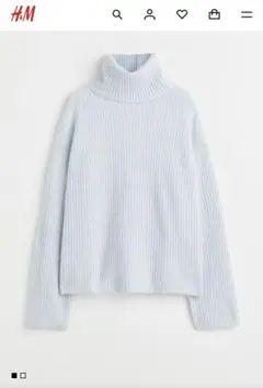 H&M タートルネック リブ編み セーター