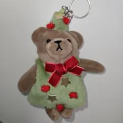クマのぬいぐるみ キーホルダー付き クリスマス