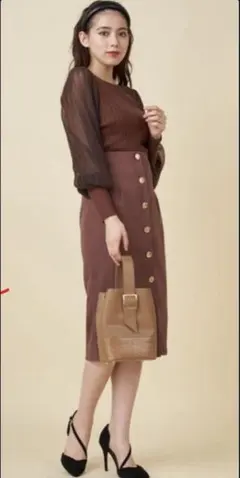 ROYAL PARTY タイトスカート モカブラウン