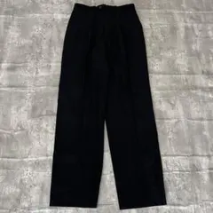 【超希少190cm】ウール100% ツータック ワイドストレート スラックス Fのサムネイル