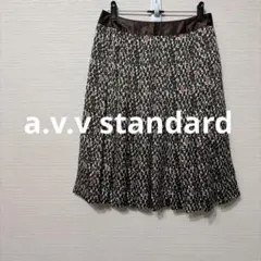 a.v.v standard ひざ丈スカート 総柄 ブラウン ピンク レディース