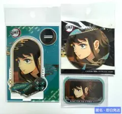 鬼滅の刃　時透無一郎　箔押し　スクエア缶バッジ　アクリルスタンド　無限城
