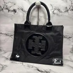 【未使用級/希少】トリーバーチ キルティング トートバッグ ナイロン A4可 黒 Tory Burch/トリーバーチ】 キルティング トートバッグ ナイロン 黒