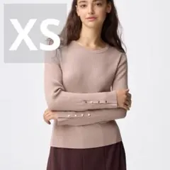 GU ジーユー リブニットボタンスリーブプルオーバー