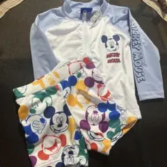 新品　90 タグ付き　ディズニー　ミッキー　ラッシュガード　水着　セットアップ
