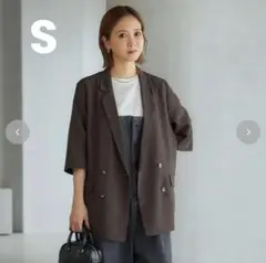 しまむら　mysa 田中里奈 ジャケット 半袖 テーラージャケット ブラウン