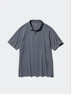 【新品未使用品】Uniqlo エアリズムコットンフルオープンポロシャツ グレー