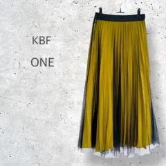 【KBF】　ロング　プリーツ　チュールスカート　ウエストゴム　高見え　鮮やかのサムネイル