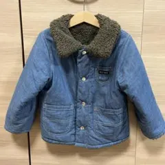 プティマイン　リバーシブル　デニム　ファー　茶色　アウター　Gジャン 110