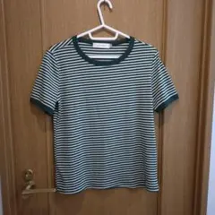 緑と白のストライプ 半袖Tシャツのサムネイル