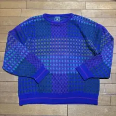 80s CHAPS by Ralph Laurenコットンセーター 総柄 USA