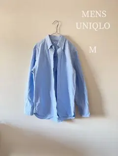 ユニクロ　MENS カッターシャツ　ワイシャツ　ボタンダウン　ブルー　M