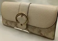 COACH ベージュレザー長財布 コーチ