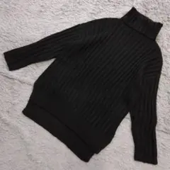 b2692 EMODA エモダ【F】リブ編み タートルネックセーター 黒