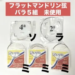 フラットマンドリン弦未使用バラ５袋 （1弦E-3組、2弦A-1組、4弦G-1組）