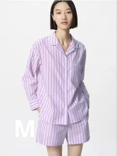 UNIQLO ストライプ パジャマ 長袖 セットアップ Mピンク