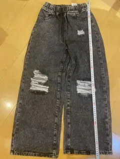 シーイン　キッズ　女の子　ダメージデニムパンツ　130から140