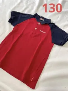 ミキハウス　定番ロゴ　ポロシャツ　130 赤　ネイビー