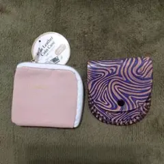 皮革製品コインケースと合成皮革のコインケース2個セット