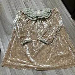 ベルベットワンピース 100cm ベージュ