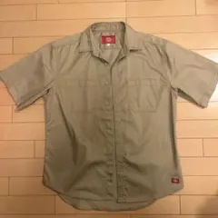 Dickies ベージュ 半袖ワークシャツ Lサイズ