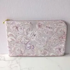 リバティ アレキサンダーマーブル・グレーブルーム Ｌ字型ファスナーポーチ