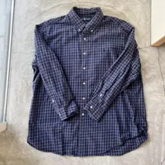 Ralph Lauren カスタムフィット長袖シャツ XXL ネイビー系チェック