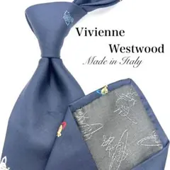 【美品】 Vivienne Westwood ネクタイ 総柄 ネイビー