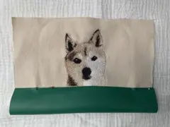 犬の刺繍マルチポーチ 柴犬