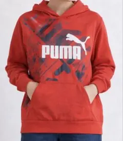 美品 PUMA グラフィックプリント パーカー レッド