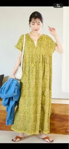 FREAK'S STORE ペイズリー プリントスキッパーワンピース　イエロー