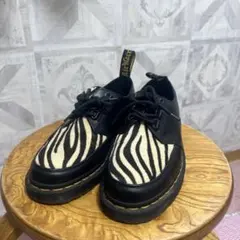 [美品]ドクターマーチン 3ホール ゼブラ柄