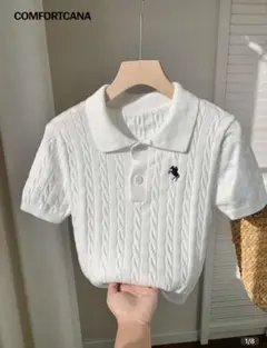 即購入OK shein Comfortcana シンプル無地半袖ニットトップのサムネイル